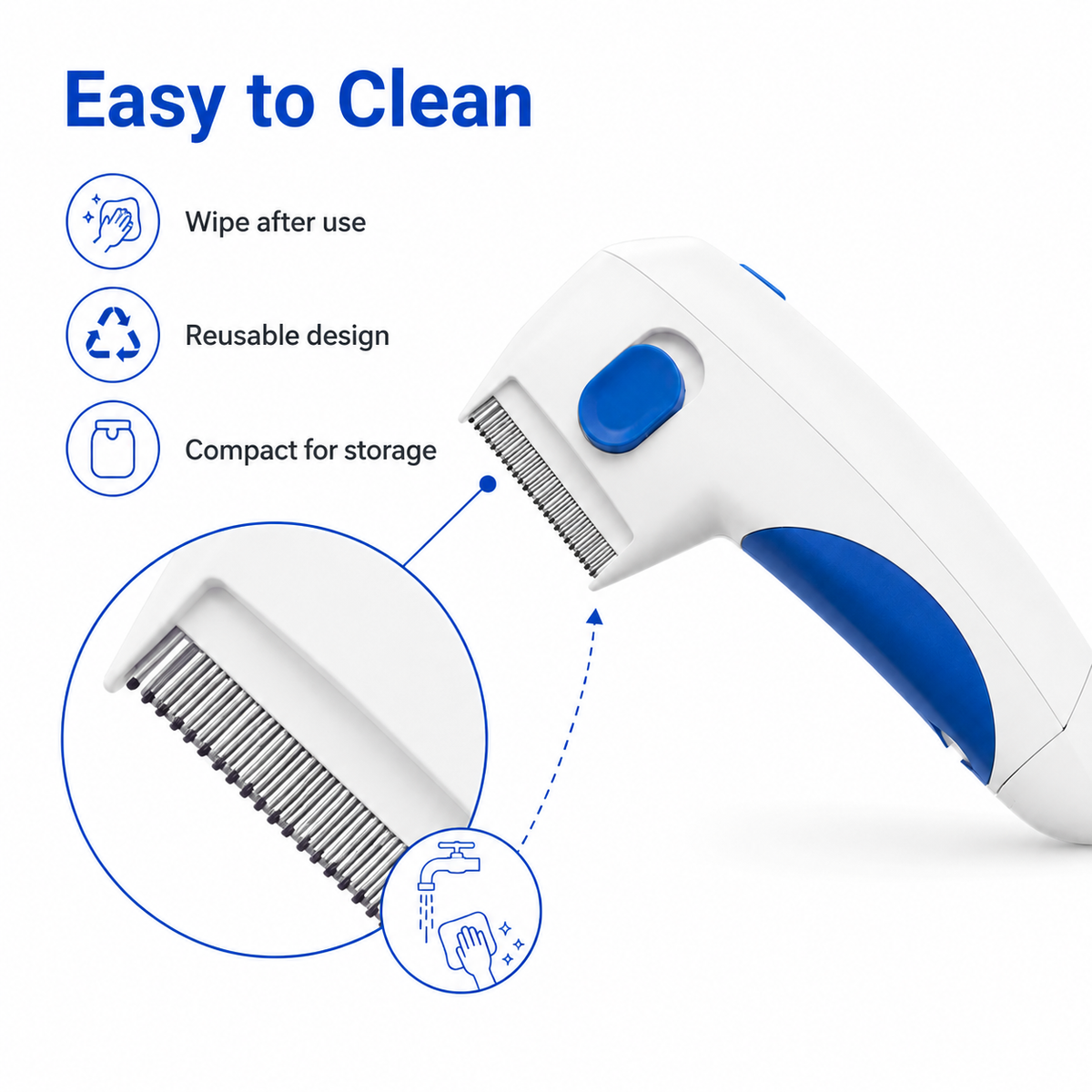 Battery-Powered Electric Flea Comb for Dogs & Cats