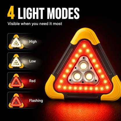 2-IN-1 Solar Emergency Triangular Roadside Signal Light