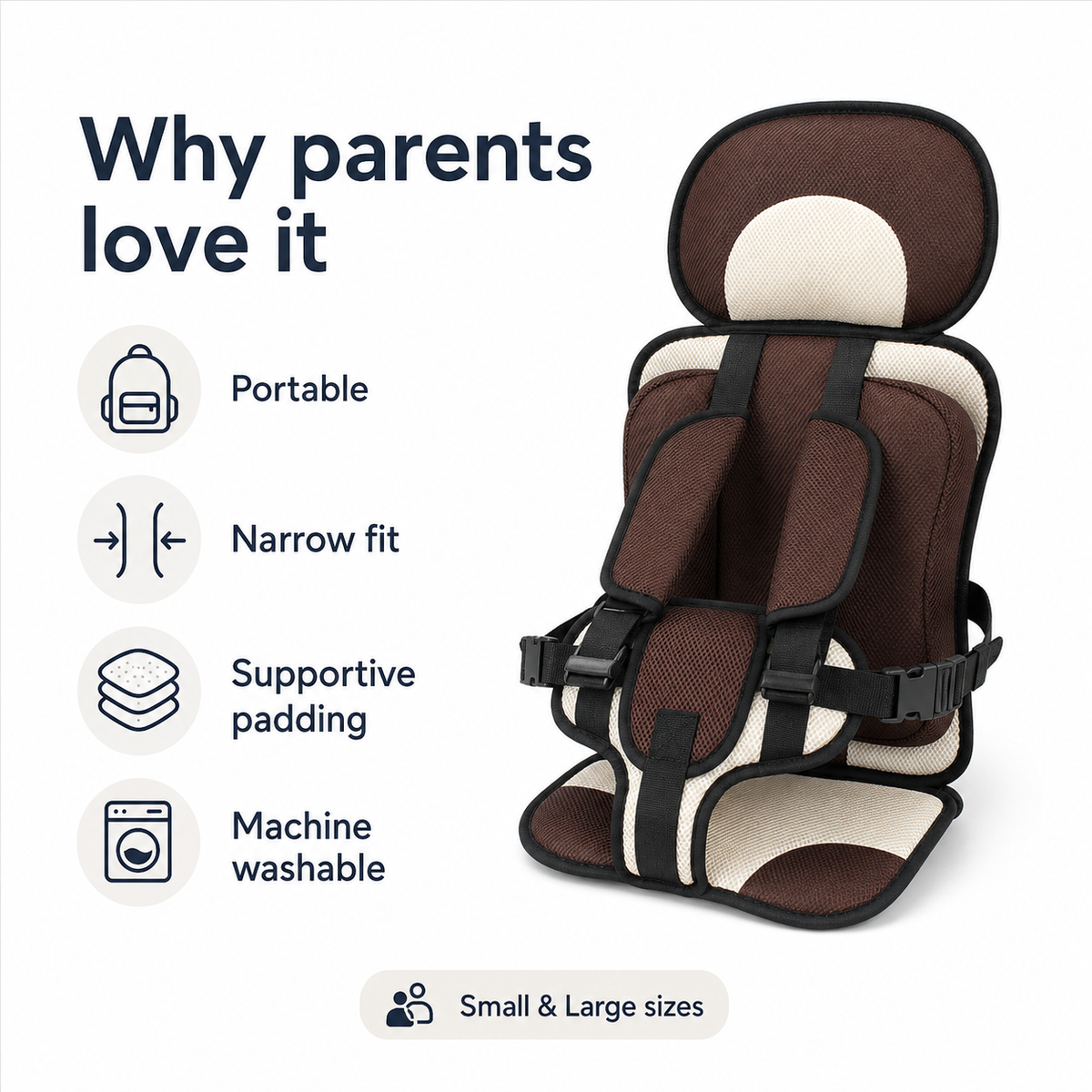 Portable Toddler Car Seat – Compact Narrow Travel Harness