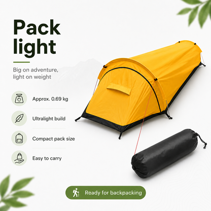 Ultralight 1-Person Camping Tent – Compact Hiking Shelter