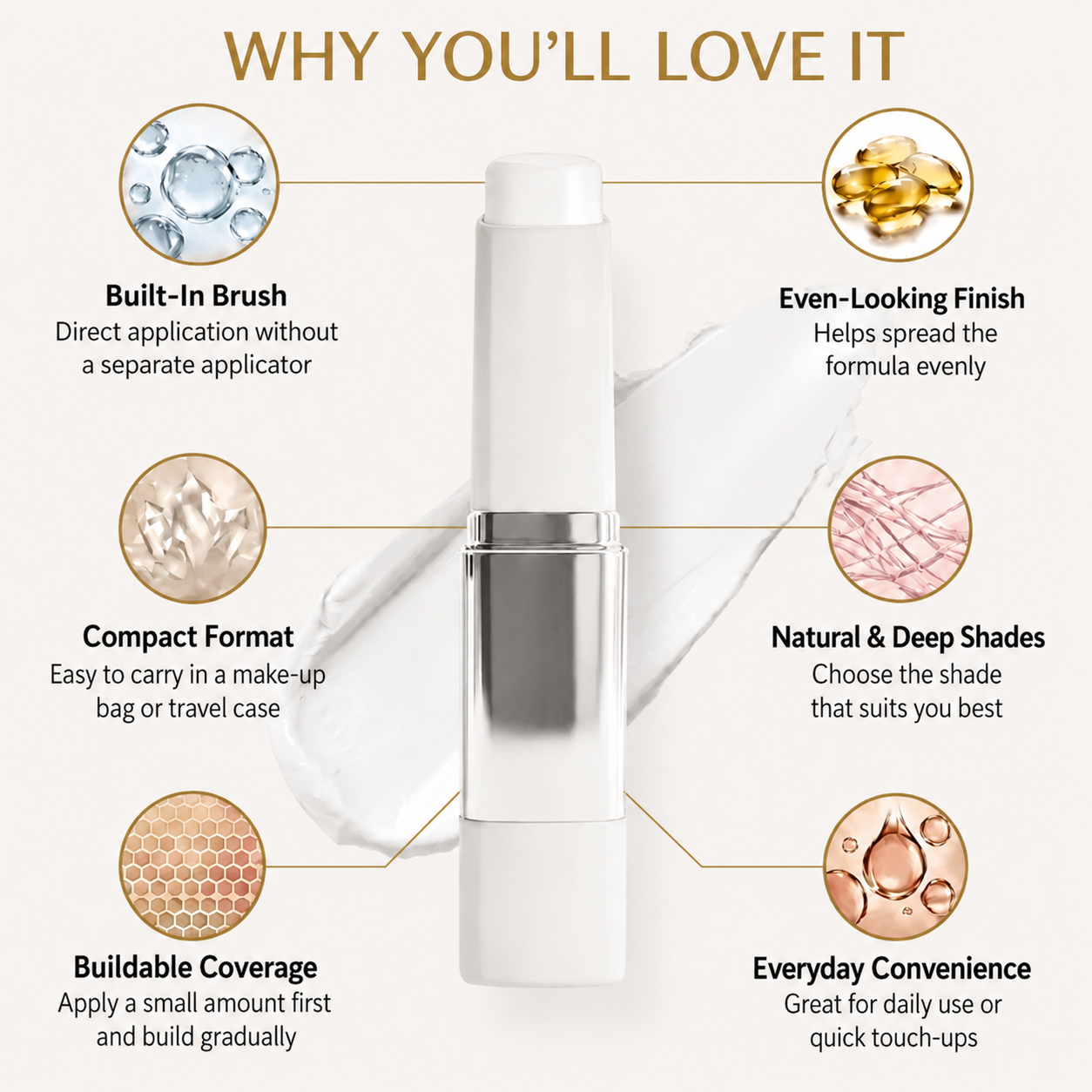 Colour-Adapting Foundation with Built-In Brush