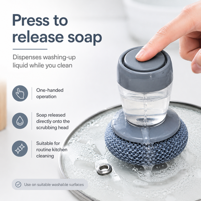 Soap-Dispensing Kitchen Cleaning Brush