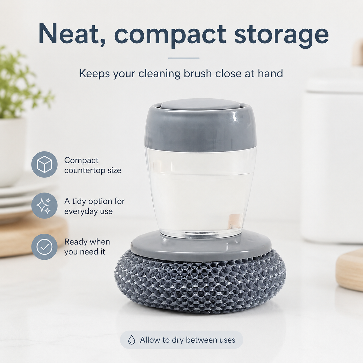 Soap-Dispensing Kitchen Cleaning Brush