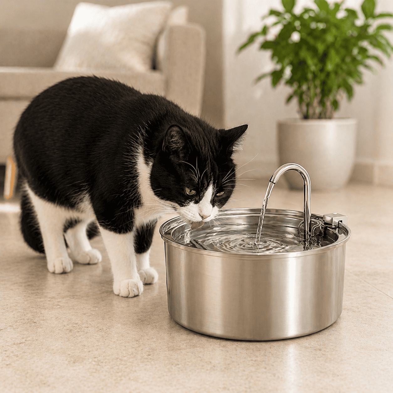 Stainless Steel Cat Water Fountain