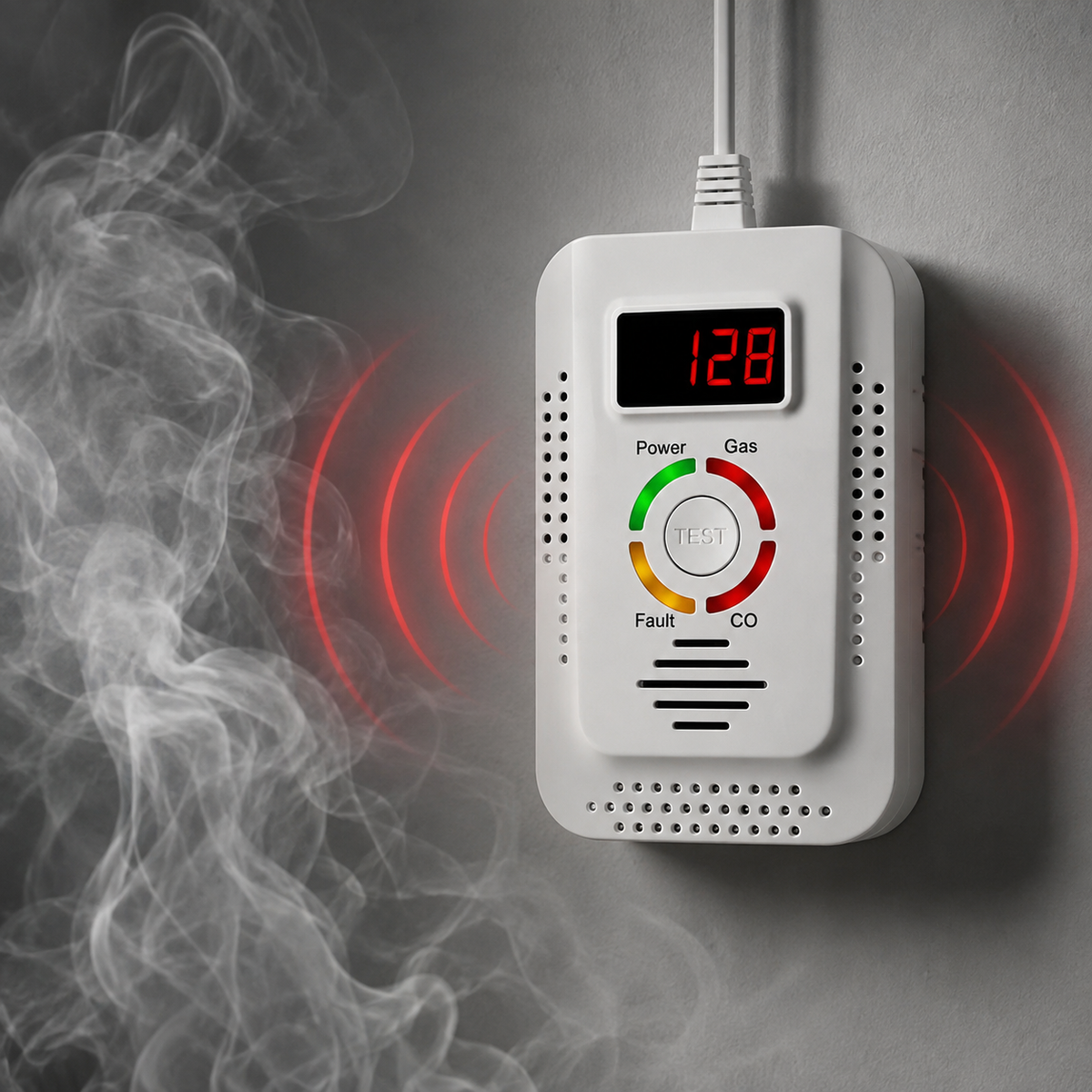 Plug-In Gas & Carbon Monoxide Detector with Digital Display