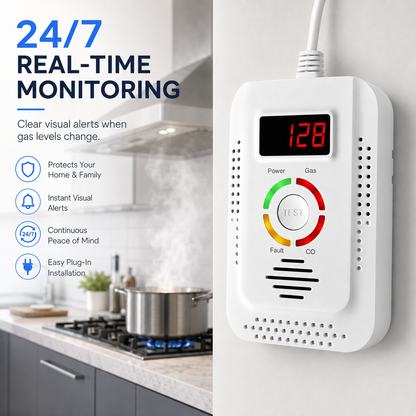 Plug-In Gas & Carbon Monoxide Detector with Digital Display