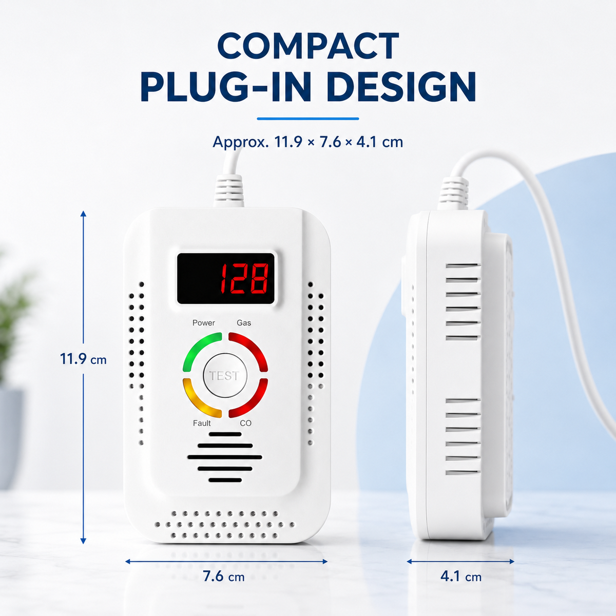 Plug-In Gas & Carbon Monoxide Detector with Digital Display