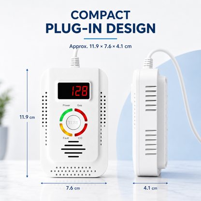 Plug-In Gas & Carbon Monoxide Detector with Digital Display