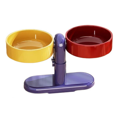 Adjustable Raised Pet Bowl - Elevated Feeder