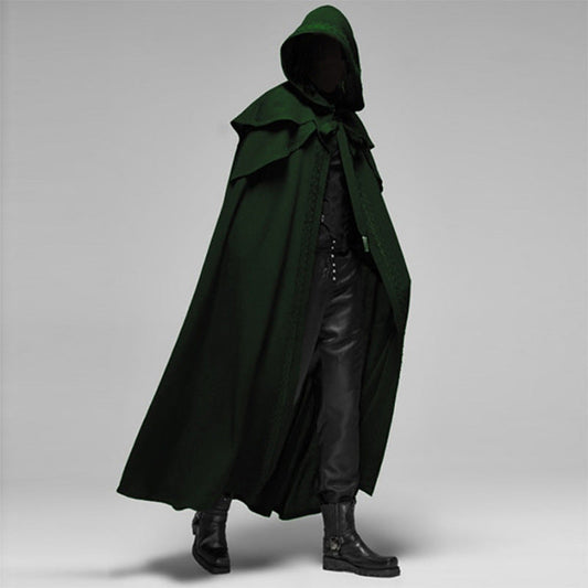 Gothic Velvet Hooded Cloak – Unisex Black Cape