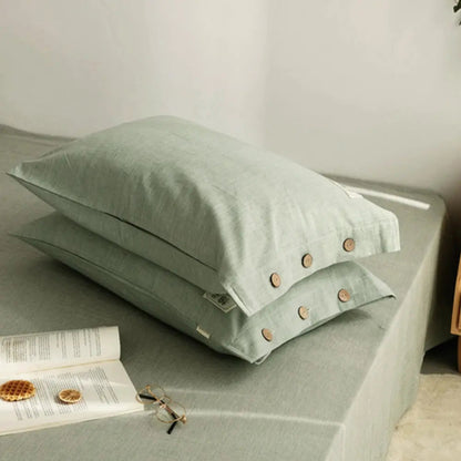 Solid Cotton Pillowcase Set – 2 Pieces