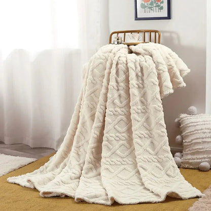 Ruched Faux Fur Cosy Throw Blanket