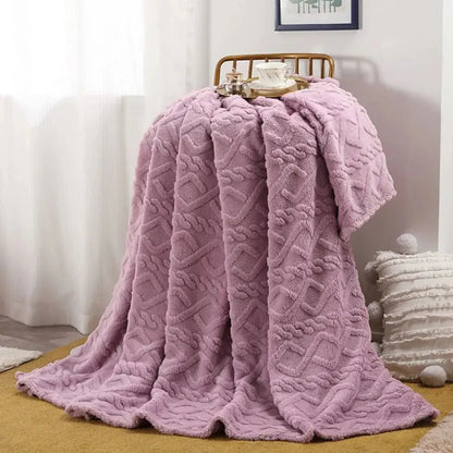 Ruched Faux Fur Cosy Throw Blanket