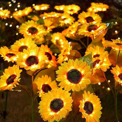 Solar Sunflower Garden Lights – 3-Head Outdoor LED Decor
