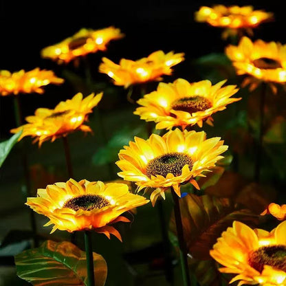 Solar Sunflower Garden Lights – 3-Head Outdoor LED Decor