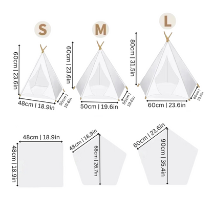 Canvas Pet Teepee Tent - Cozy Dog & Cat Bed