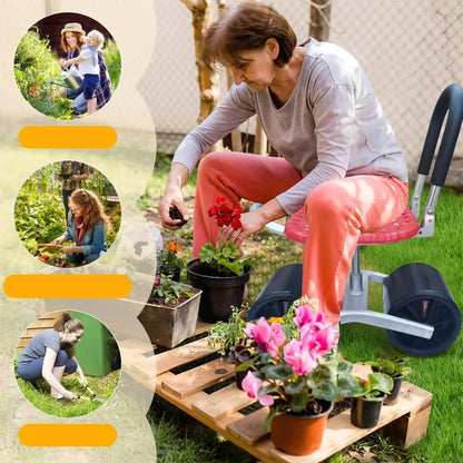 Rolling Garden Work Stool – Adjustable Rotating Seat