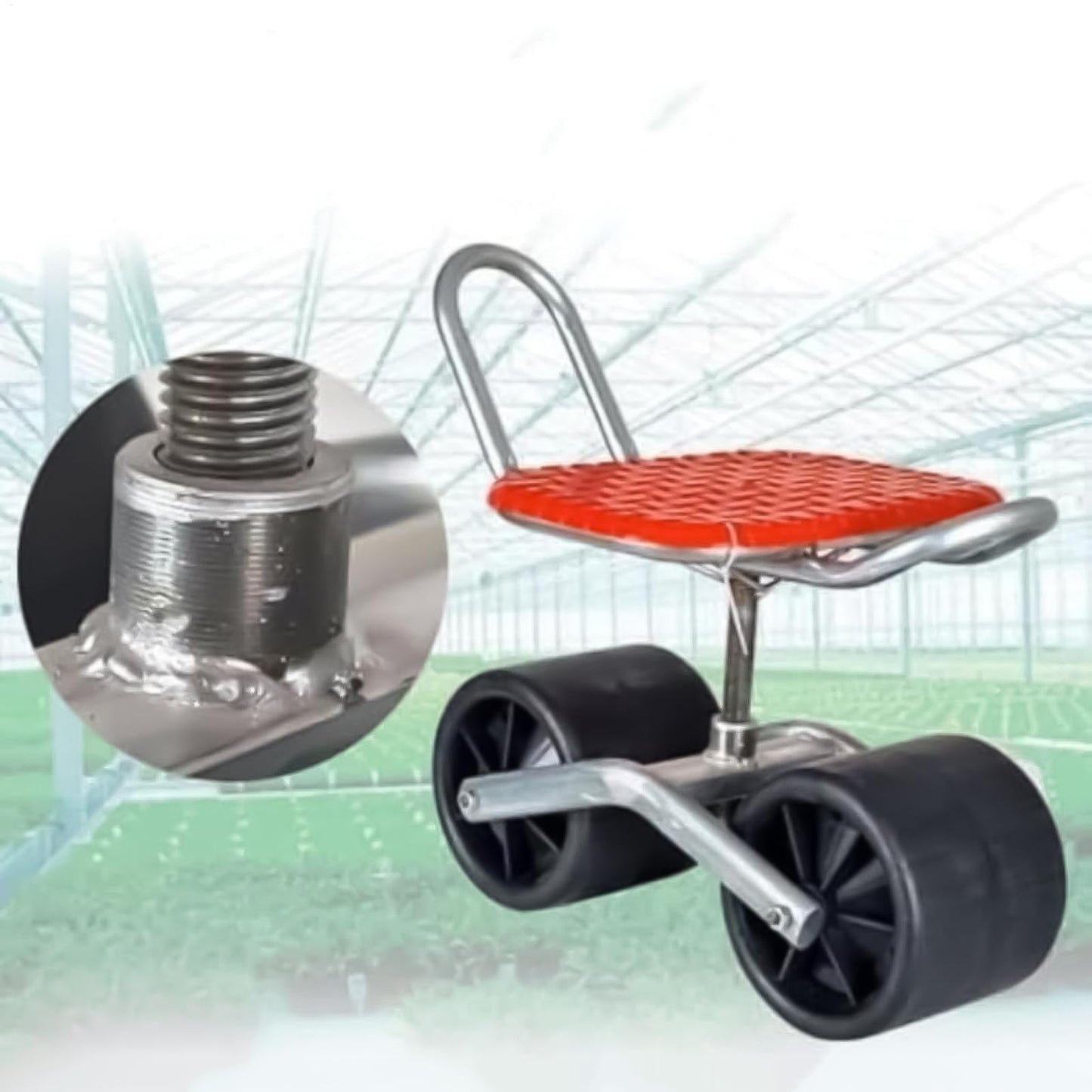 Rolling Garden Work Stool – Adjustable Rotating Seat
