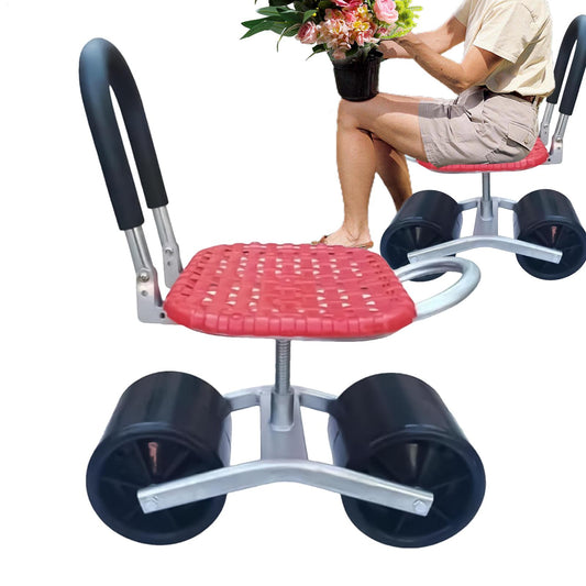 Rolling Garden Work Stool – Adjustable Rotating Seat