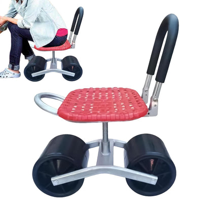 Rolling Garden Work Stool – Adjustable Rotating Seat