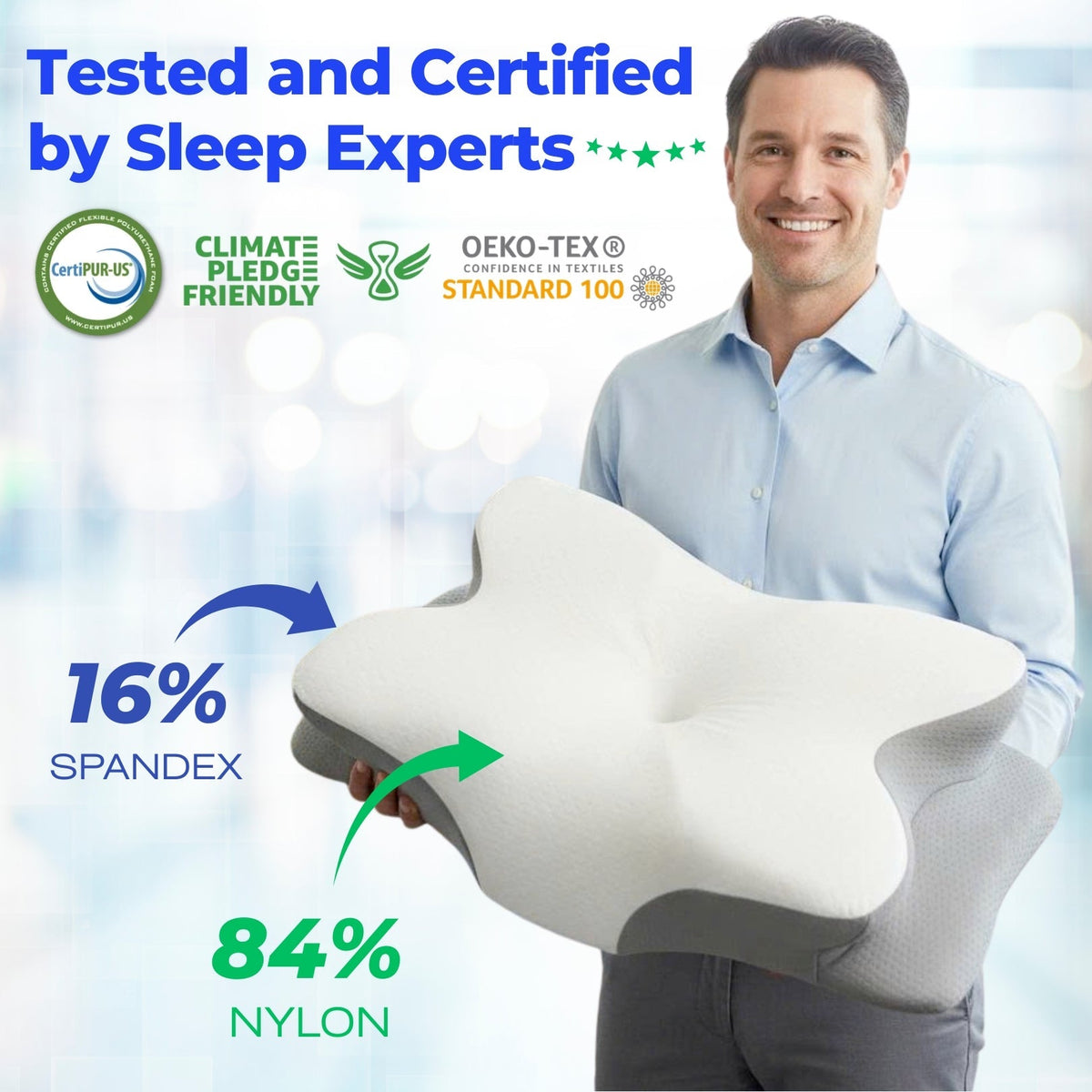 Contoured Memory Foam Pillow with Cooling Cover