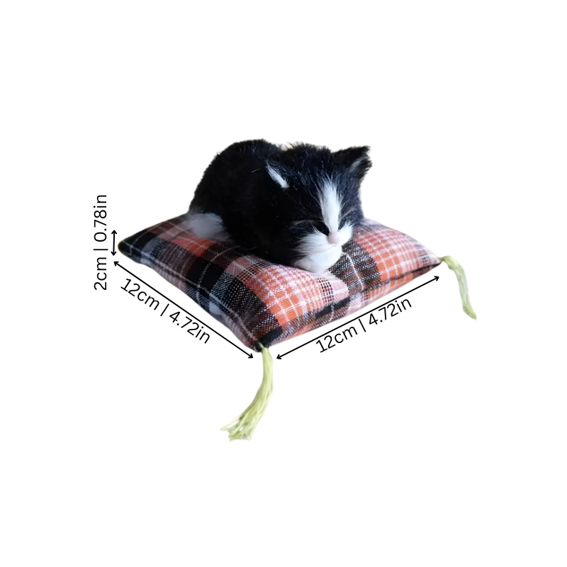 Realistic Sleeping Cat Plush Toy - Soft Home Decor