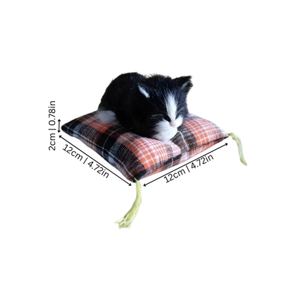 Realistic Sleeping Cat Plush Toy - Soft Home Decor