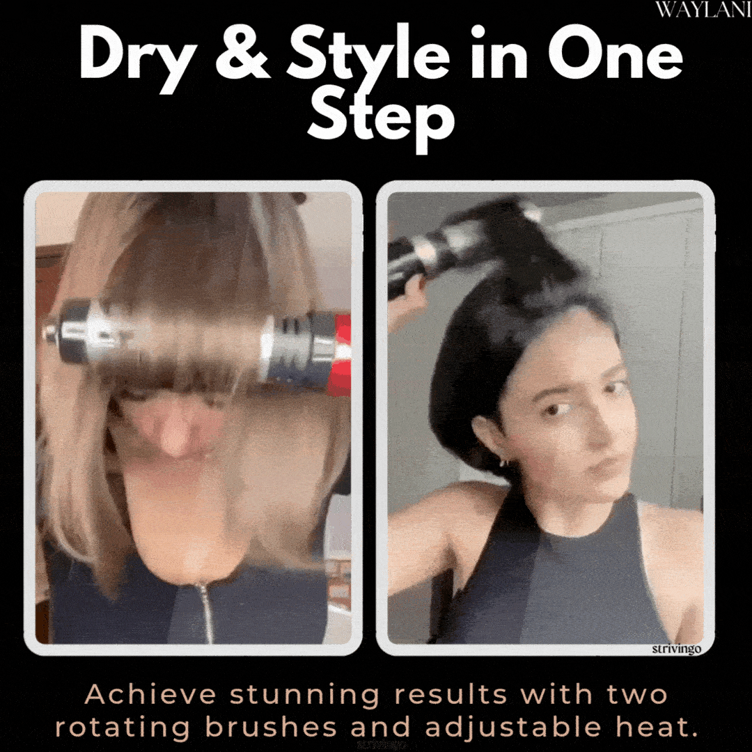 3-in-1 Rotating Hair Dryer Brush – Curling Styler