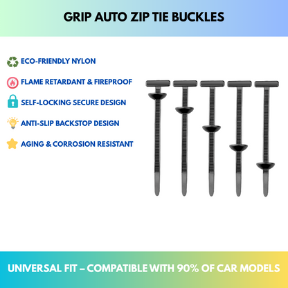 Grip Auto Zip Tie Buckles – Reusable Heavy Duty Fasteners
