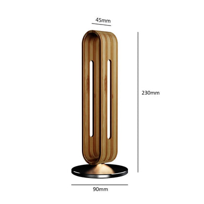 Wooden Headphone Stand – Metal Accent Desk Holder