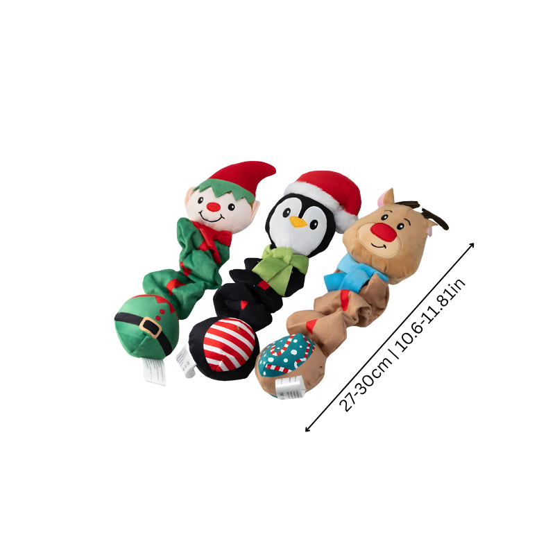 Christmas Dog Toy Set - Plush Squeaky Toys