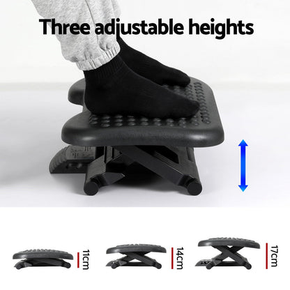 Adjustable Under Desk Foot Rest – Ergonomic Acupressure