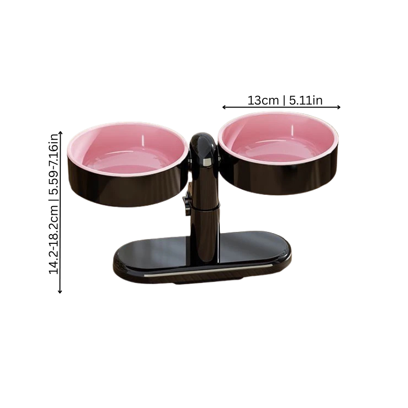 Adjustable Raised Pet Bowl - Elevated Feeder
