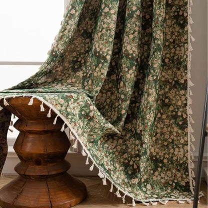 Vintage Floral Curtain French Style Window Drapes