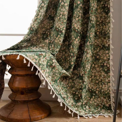 Vintage Floral Curtain French Style Window Drapes