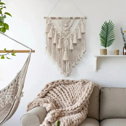 Boho Woven Geometric Wall Tapestry