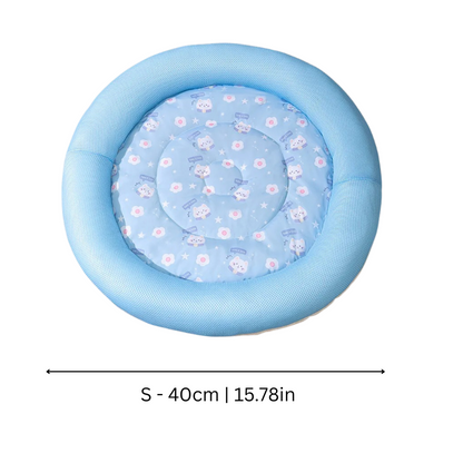 Floral Pet Bed - Soft Cooling Dog & Cat Cushion