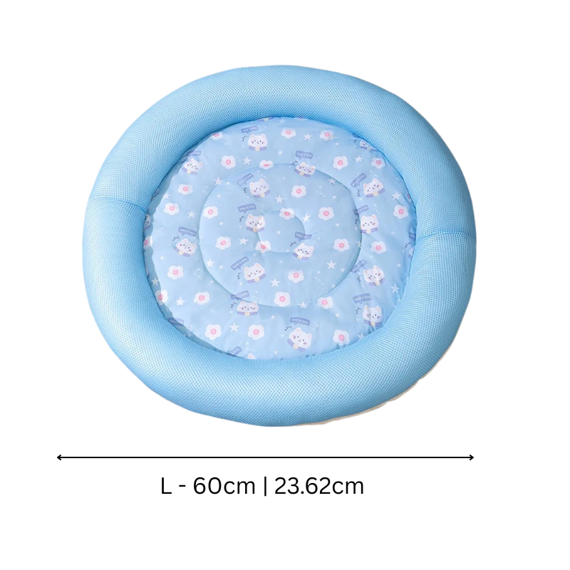 Floral Pet Bed - Soft Cooling Dog & Cat Cushion