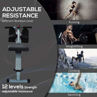 Rowing Machine with Advanced Monitoring - Full-Body Workout and Cardio Training Equipment - Ideal for Home Gym Enthusiasts
