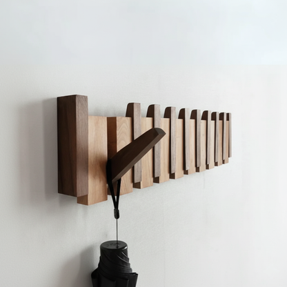 Piano-Style Wooden Coat Rack