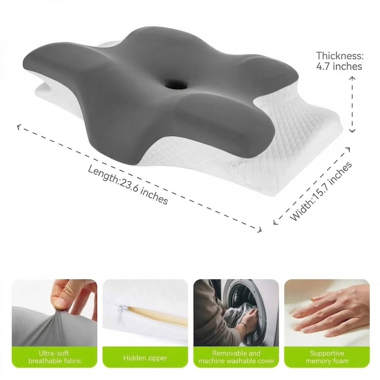 Ergonomic Cervical Memory Foam Pillow