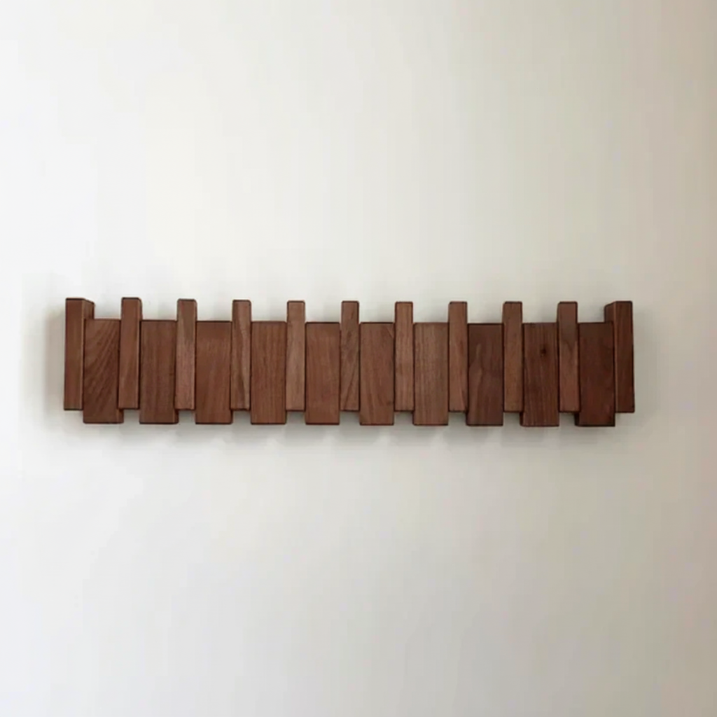 Piano-Style Wooden Coat Rack