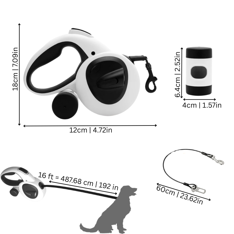Rechargeable LED Retractable Dog Leash
