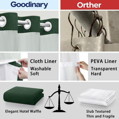 No Hook Shower Curtain