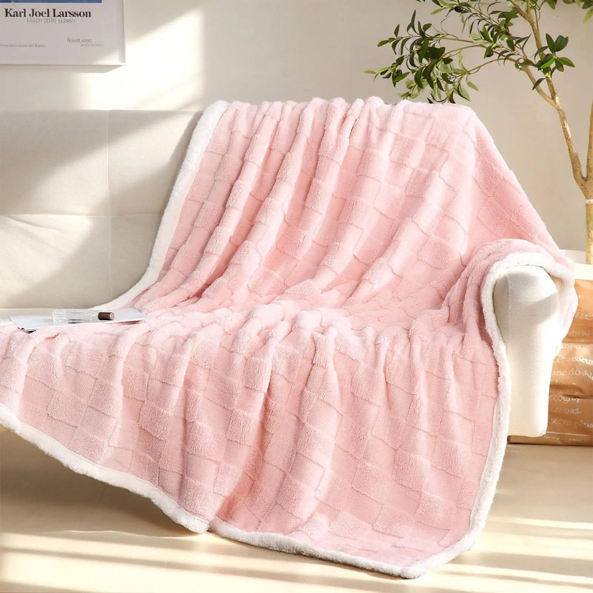 Plush Sherpa Flannel Warm Throw Blanket