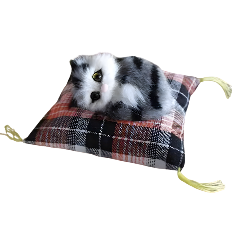 Realistic Sleeping Cat Plush Toy - Soft Home Decor