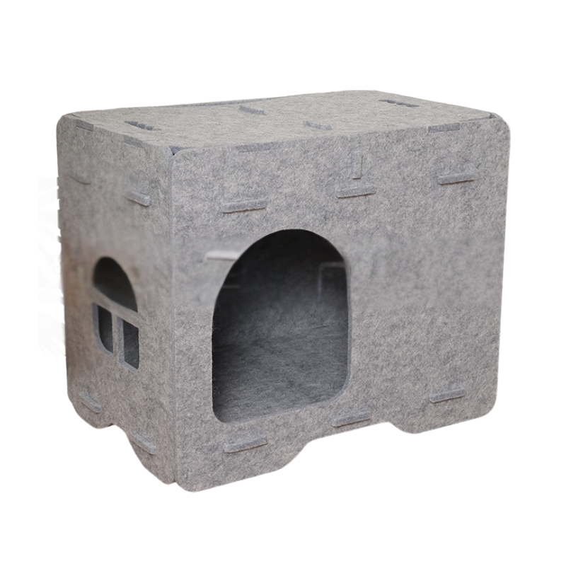 Felt Cat Cave House - 2-in-1 Hideout & Perch Bed