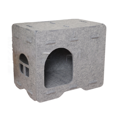 Felt Cat Cave House - 2-in-1 Hideout & Perch Bed