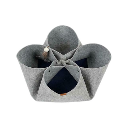 Felt Cat Cave Bed - Cozy Multi-Pocket Pet Hideout