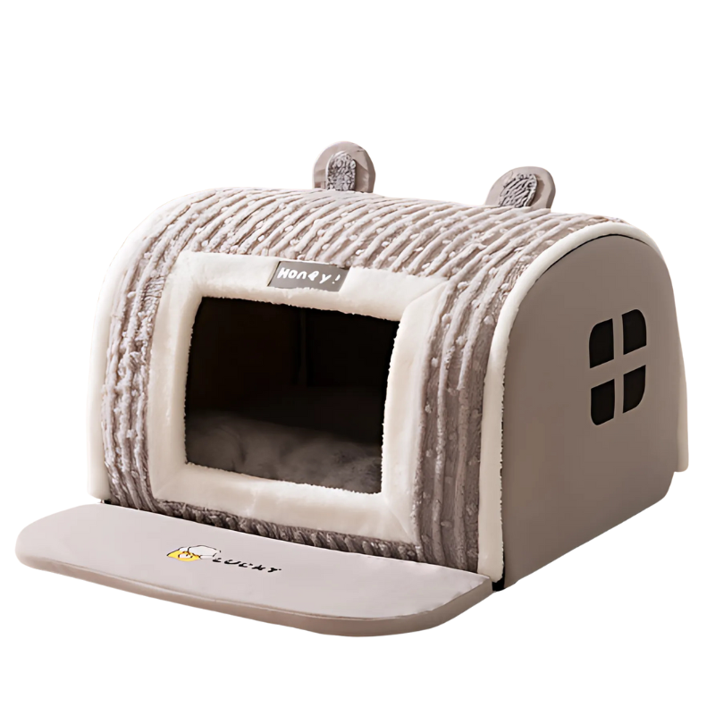 Cozy Plush Pet Bed - Warm Calming Cave